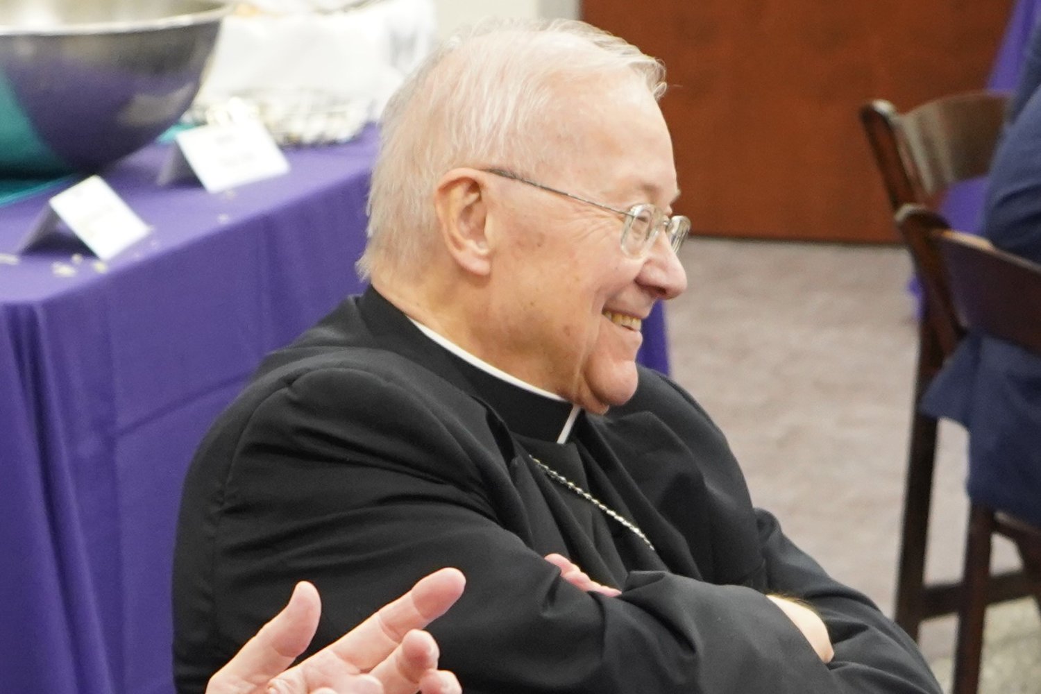 Bishop Emeritus John R. Gaydos attends a celebration of the 10th anniversary of the founding of Catholic Charities of Central and Northern Missouri and the completion of the agency’s new headquarters in Jefferson City in October 2021.